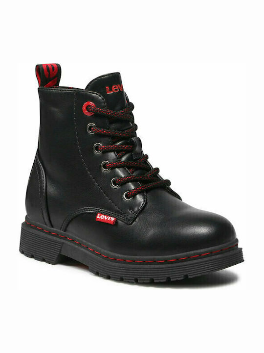 Catherine Leather Kids Boots with Zipper Black