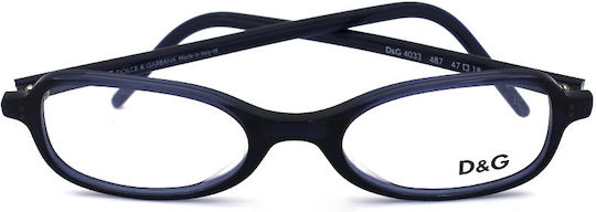 Dolce & Gabbana Plastic Eyeglass Frame Navy Blue DG4033 487