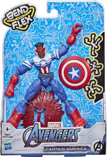 Action Figure Bend and Flex - Captain America Falcon Marvel Avengers for 4+ Years 15cm.