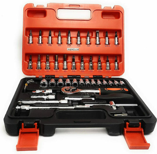 Strend Pro Set de chei tubulare și clichet 1\4" 46buc