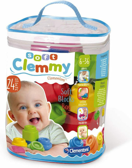 Baby Clementoni Τουβλάκια Soft Clemmy για 6+ Μηνών 24τμχ
