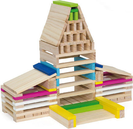 Viga Toys Blocks Colorful Wooden for 3 - 6 Years 250pcs