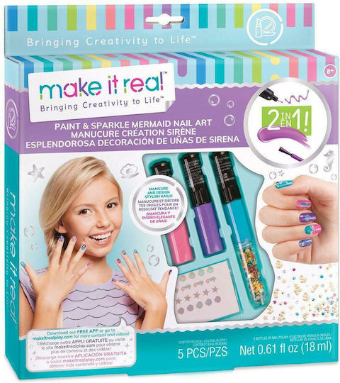 Make It Real Paint & Sparkle Mermaid Nail Art Παιχνίδι Μανικιούρ