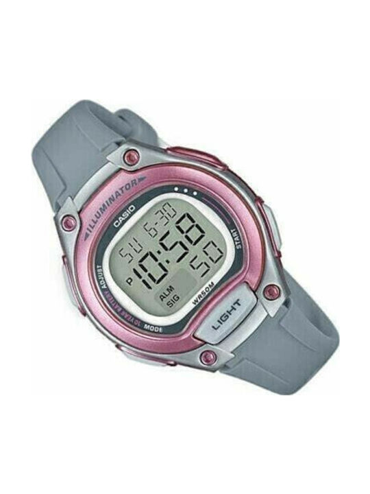 Casio Standard Digital Ceas de Damă cronograf cu Gri Curea din Cauciuc