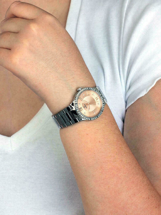 Festina Γυναικείο Ρολόι 36mm Μπαταρίας με Ασημί Μεταλλικό Μπρασελέ