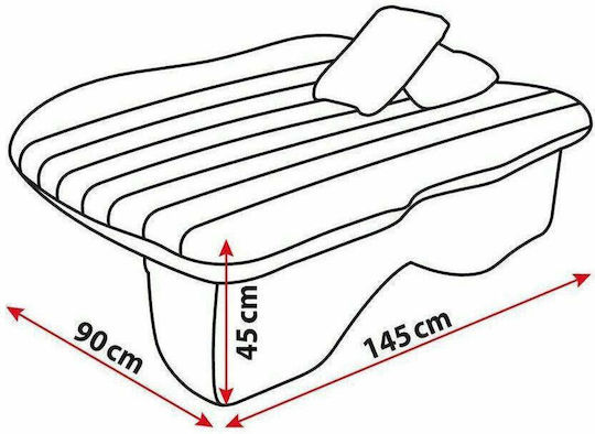 Lampa Airbed Car Inflatable Mattress Air-Bed Inflatable Mattress 145x90x45cm Gray in Gray Color