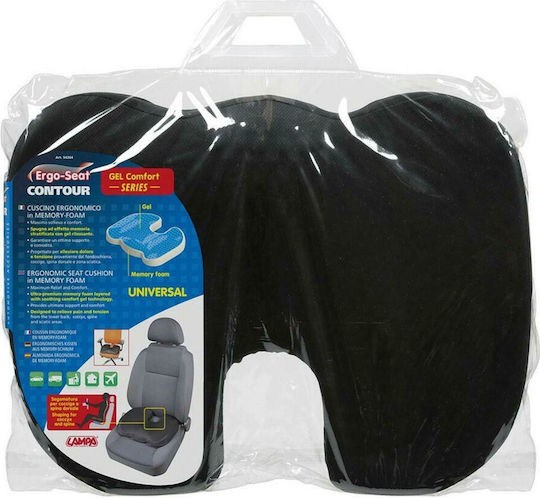 Lampa Ergo Seat Contour Car Pillow Seat Cushion with Gel and Memory Foam in Black Color