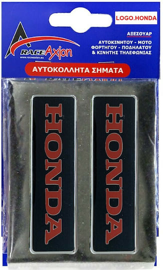 Race Axion Car Emblem Decoration Honda Logo Screw-in Epoxy Resin Floor Mats 10x3cm 2pcs in Black Color LOGO.HONDA-RXCCA