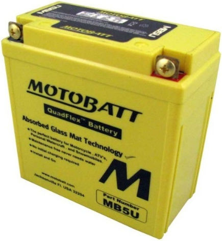 MotoBatt Motorradbatterie YB5L-B mit Kapazität 7Ah