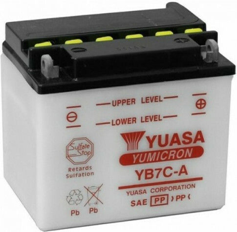 Yuasa Deschis Baterie Motocicleta YB7C-A cu Capacitatea 7.4Ah