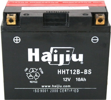 HaiJiu Closed Type Motorcycle Battery YT12B-BS with Capacity 10Ah
