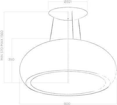 Elica Seashell WH/F/80 Insulă Hotă Recirculare 80cm Alb
