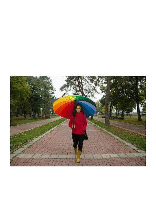 RB120 Automat Umbrelă de ploaie cu baston de mers pe jos Multicoloră