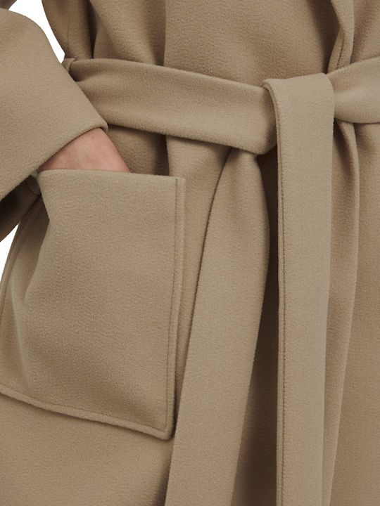 Damenmäntel Beige mit Gürtel