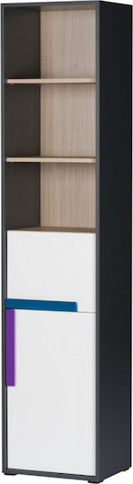 Alex Bibliotecă pardoseală Lemn Graphite-White-Sonoma 44x36x194cm