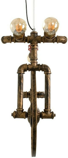 GloboStar Swiftwalker Pendant Light Bronze Grid with Socket E27 85x29.5x55cm