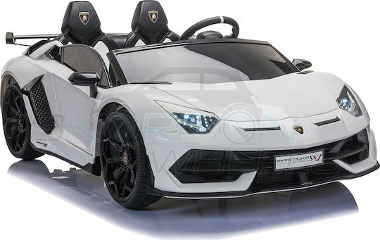 Lamborghini Aventador SVJ Две Места с Дистанционно Управление Лицензиран 12 Волта Бял за 1+ Години