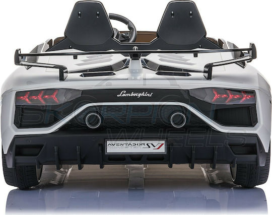 Lamborghini Aventador SVJ Две Места с Дистанционно Управление Лицензиран 12 Волта Бял за 1+ Години