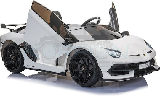Lamborghini Aventador SVJ Две Места с Дистанционно Управление Лицензиран 12 Волта Бял за 1+ Години