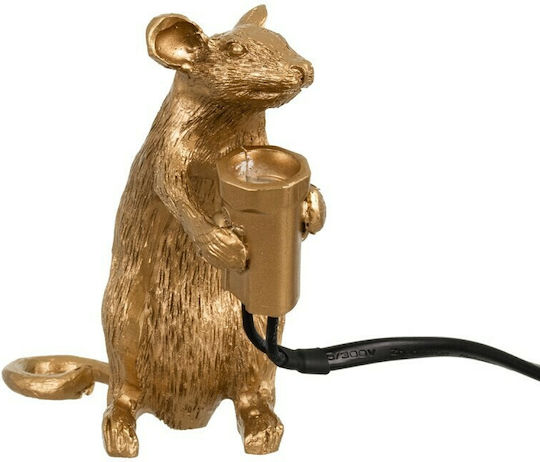 GloboStar Mouse Lustră Decorativă Figura cu Soclu pentru Bec E12 Auriu