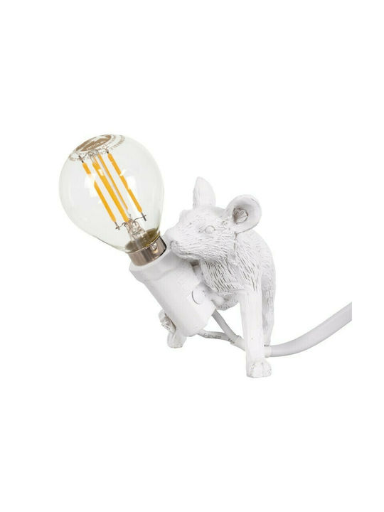 GloboStar Mouse Decorative Lamp Figure with Socket for Bulb E12 White