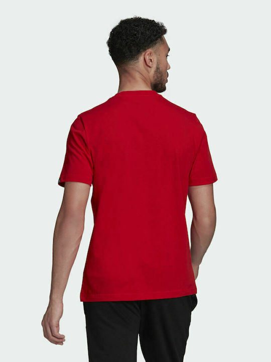 Adidas Foil Box Men's Athletic T-shirt Short Sleeve Vivid Red / Silver Metallic