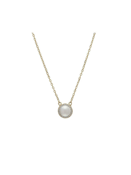 Jools Necklace from Gold Plated Silver with Pearls & Zircon