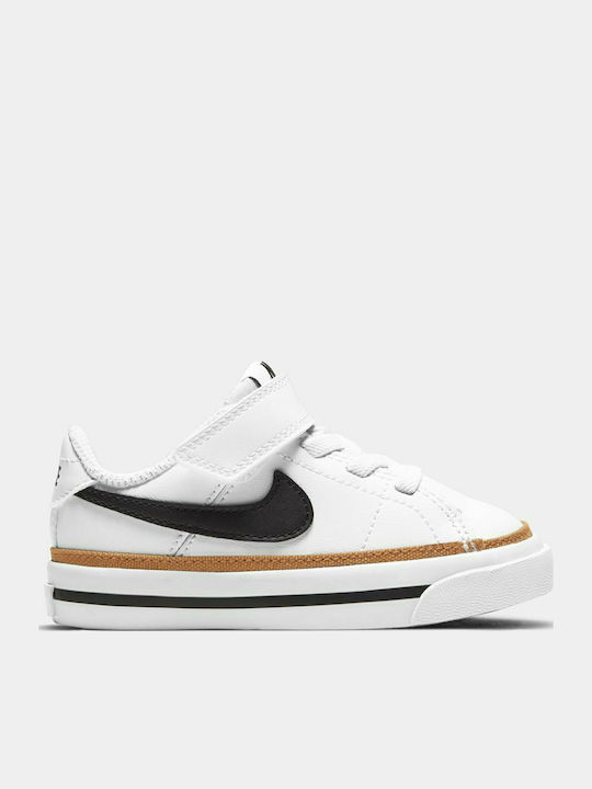 Court Legacy Tdv Adidași Copii Cu Închidere Hoop & Loop Alb / Desert Ochre / Gum Light Brown / Negru