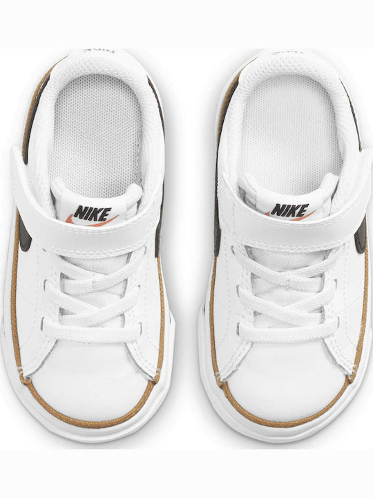 Court Legacy Tdv Adidași Copii Cu Închidere Hoop & Loop Alb / Desert Ochre / Gum Light Brown / Negru