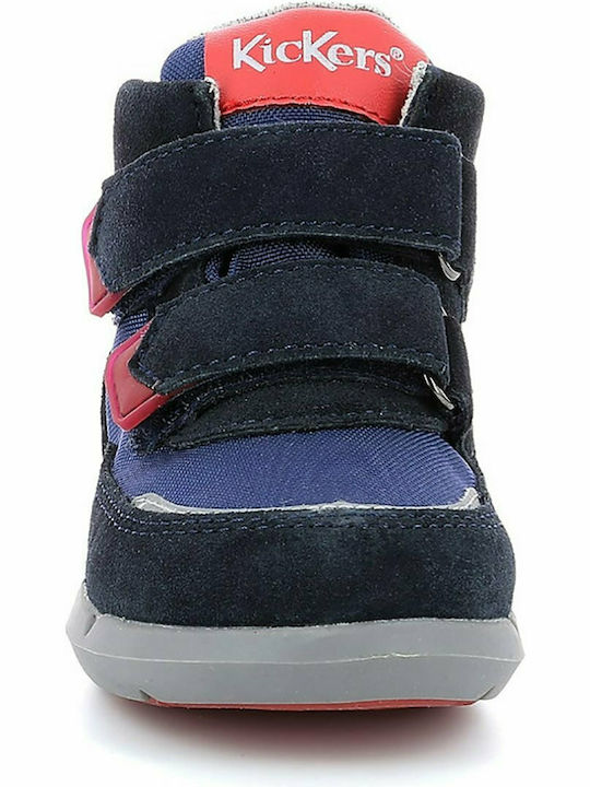 Junibo Παιδικά Sneakers High Ανατομικά με Σκρατς Navy Μπλε