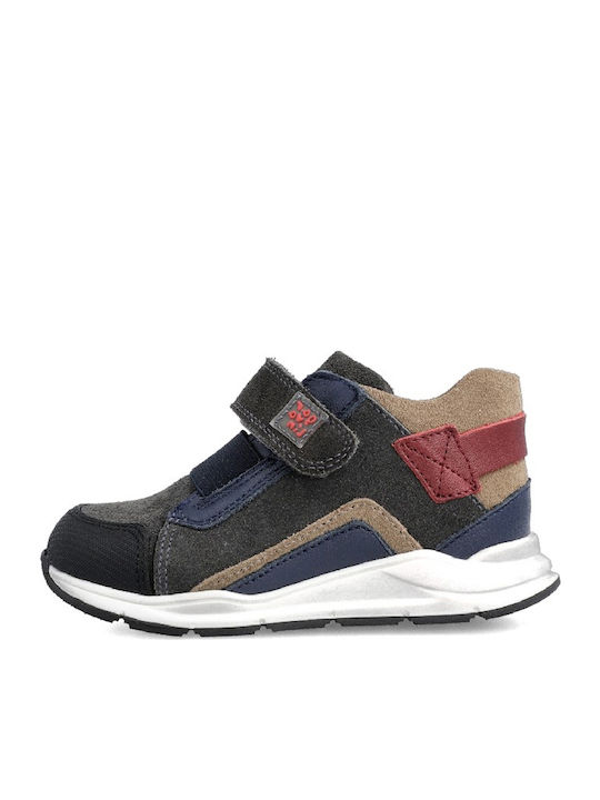 Παιδικά Sneakers High Ανατομικά με Σκρατς Γκρι