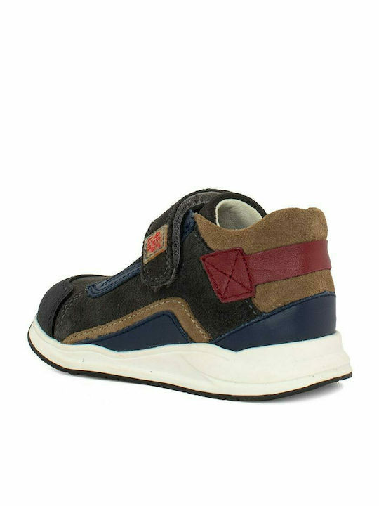 Παιδικά Sneakers High Ανατομικά με Σκρατς Γκρι