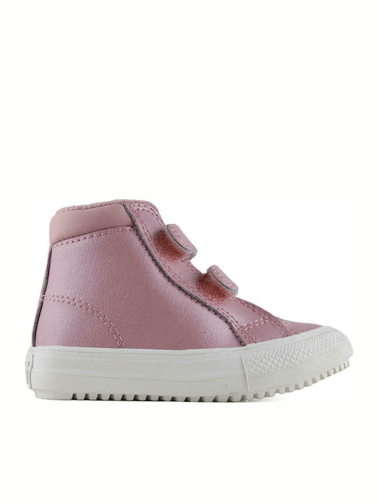 Converse Kinder-Sneaker Hoch Chuck Taylor 2V PC Boot mit Klettverschluss Rosa