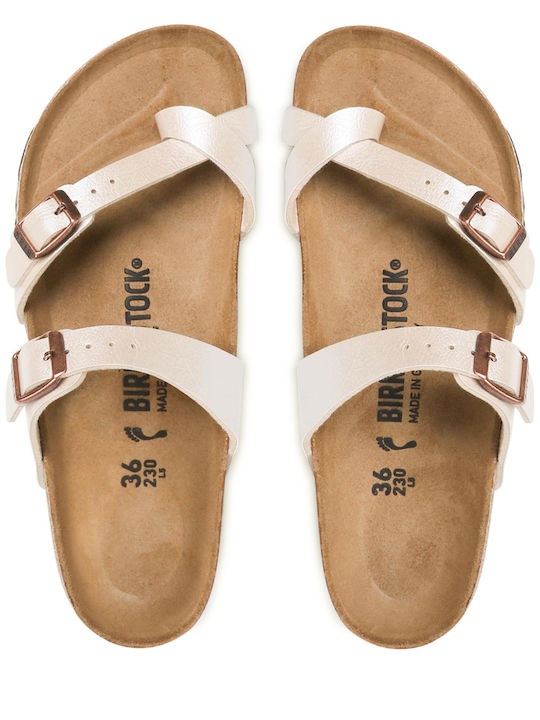 Mayari Birko-Flor Women's Anatomic Sandals Pearl White Narrow Fit