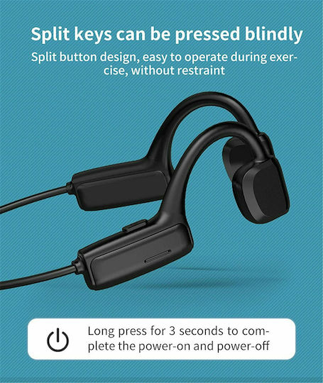 G1 Knochenleitung Bluetooth-Freisprecheinrichtung Kopfhörer mit Schweißresistenz Schwarz