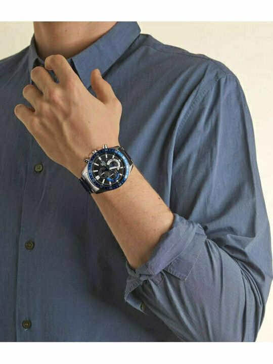 Casio Edifice Ρολόι Μπαταρίας με Μεταλλικό Μπρασελέ