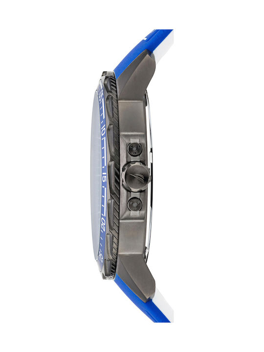 Nautica Coba Lake Ανδρικό Ρολόι 48mm Μπαταρίας με Μπλε Δερμάτινο Λουράκι