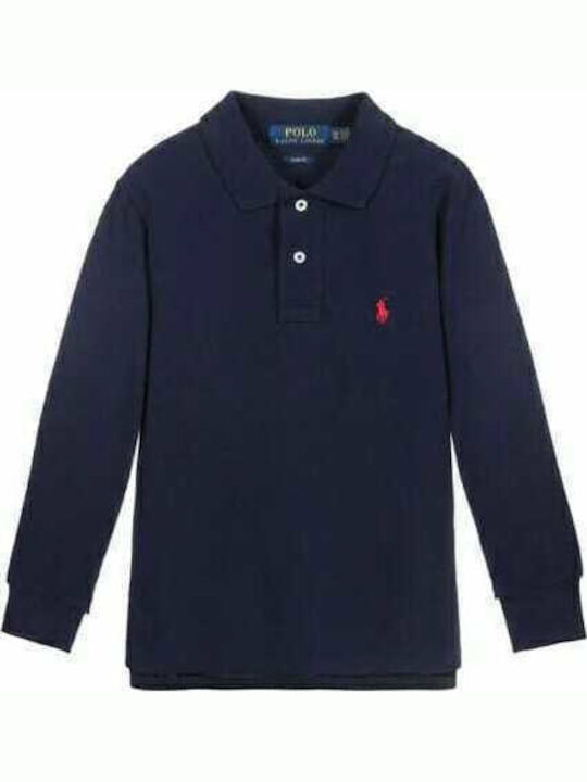 Kinderpolo Langarm Blau