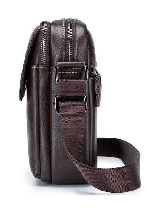 DJB-07 Leather Men's Bag Shoulder / Crossbody Dark Brown