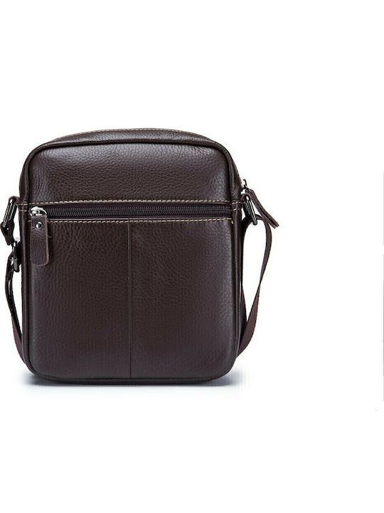 DJB-07 Leather Men's Bag Shoulder / Crossbody Dark Brown