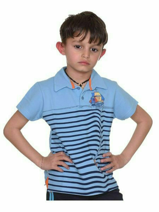 Joyce Kids Polo Short Sleeve Lt Blue