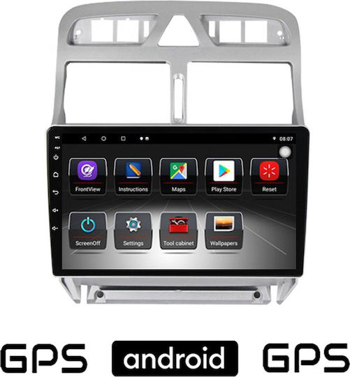Auto-Audiosystem für Peugeot 307 2002-2013 (Bluetooth/USB/AUX/WiFi/GPS/Apple-Carplay/Android-Auto) mit Touchscreen 9"