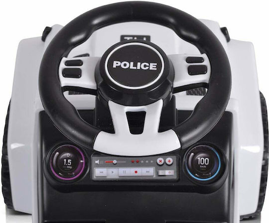 Moni Police Αυτοκινητάκι Ride On με Χειρολαβή για 12+ μηνών Λευκό