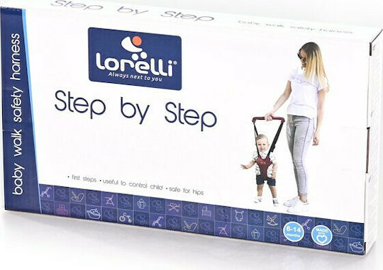 Lorelli Safety Harness Step By Step with Support Strap for 6+ Months Gray Baby Push Walker