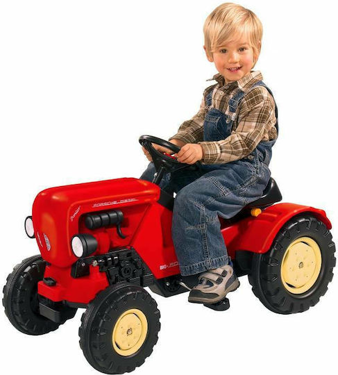 Big Porsche Diesel Junior Pedal Tractor Ride On for 3+ Months Red
