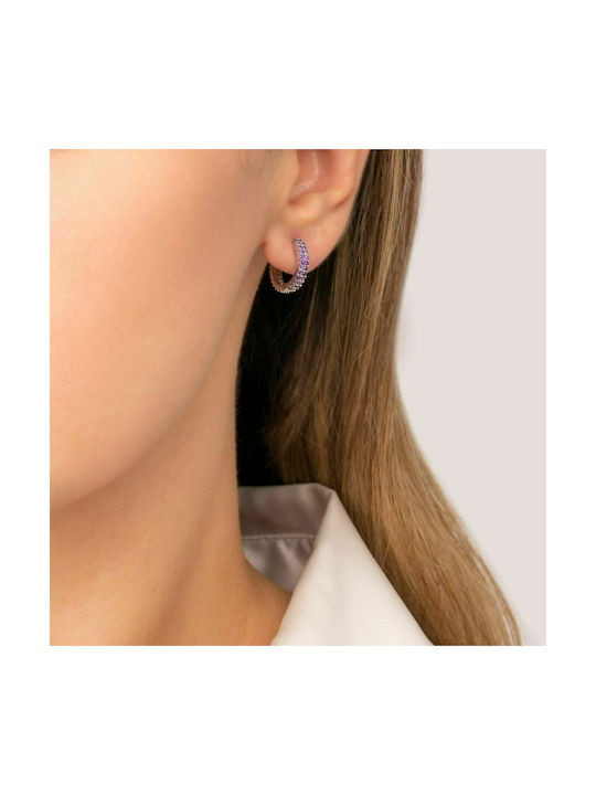 Excite-Fashion Silver Series Earrings Hoops made of Silver with Stones