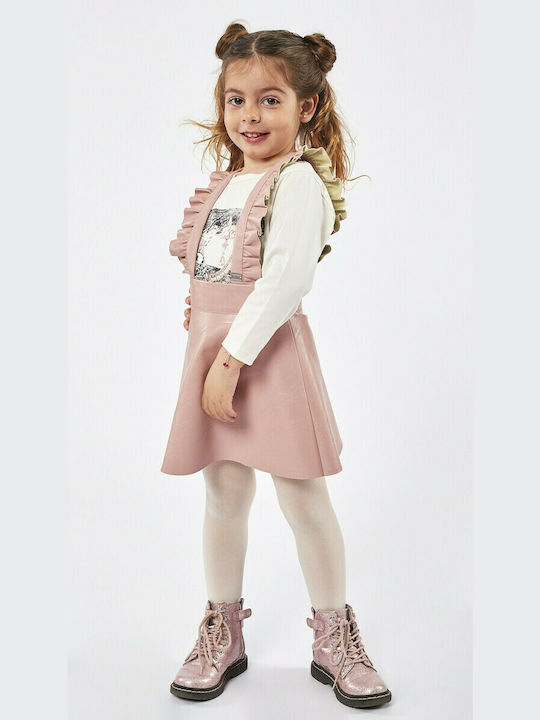 Εβίτα Kids Set with Skirt Winter 2pcs Pink