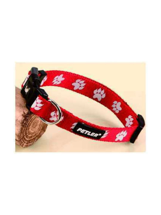 Petler Shining Red Paw Κολάρο σε Κόκκινο χρώμα Medium 16mm x 26 - 41cm