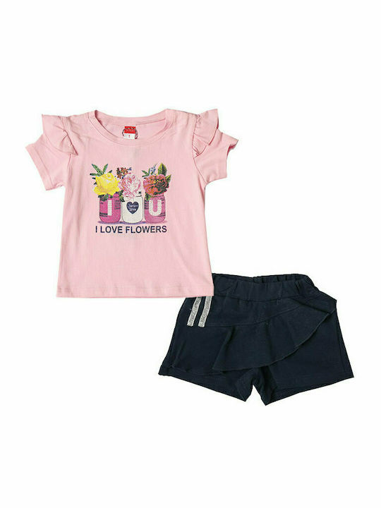 Joyce Kids Set with Shorts Summer 2pcs Pink