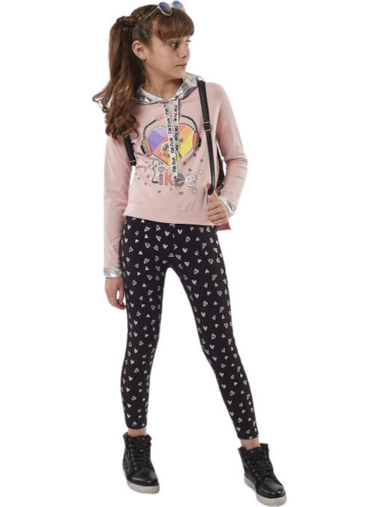 Εβίτα Kids Set with Leggings Winter 2pcs Pink